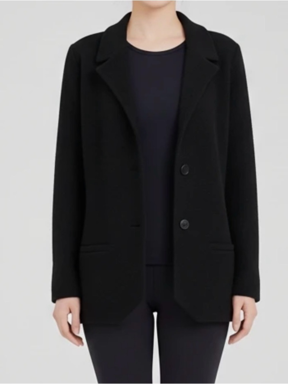 Charter Club Black Single-Breasted 2-ply Cashmere knit Blazer